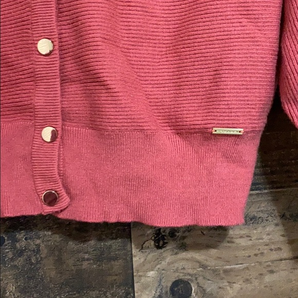 Tahari Ribbed Knit Button Front Cardigan - Picture 5 of 7